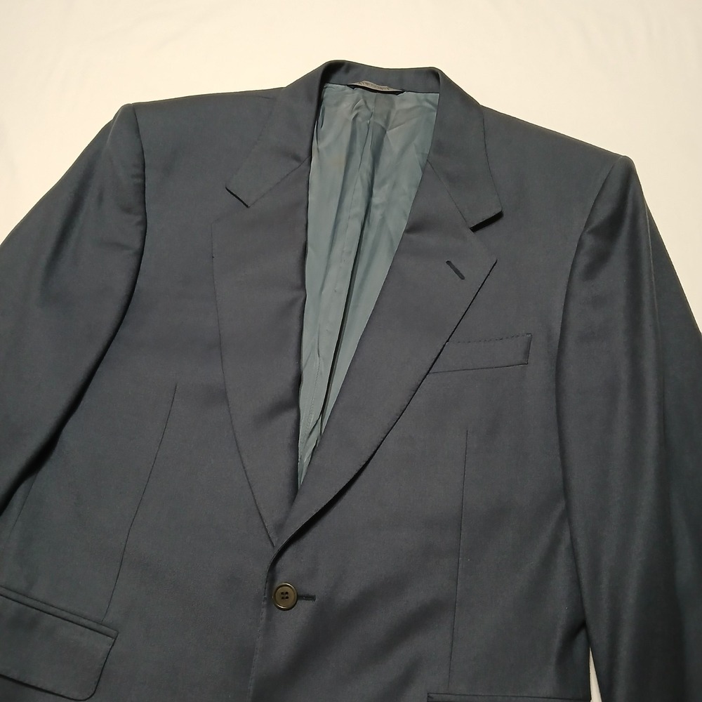 Canali Mens Blue Virgin Wool Blazer Size 40R Non-vented/ Single Breast/ 3 Button